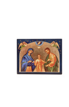 La sainte famille aux etoiles - icone doree a la feuille 15x11,8 cm -  394.64