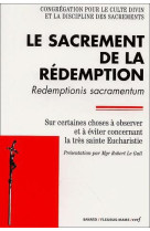 Le sacrement de la redemption