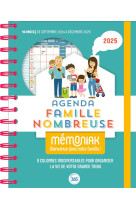 Agenda famille nombreuse mémoniak, sept. 2024- déc. 2025, par colonne