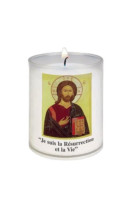 Veilleuse diamètre 50 mm - h 65 mm - christ pantocrator