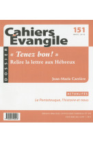 Cahiers evangile - numero 151 tenez bon ! relire la lettre aux hebreux