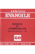 Cahiers evangile numero 60 mission et communaute