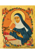 Sainte rita - icône dorée à la feuille 10x8 cm -  192.14