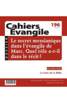 Cahiers evangile - numero 196 le secret messianique dans l'evangile de marc. quel role a-t-il dans