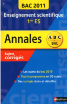 Annales bac 2011 ens. sc 1e es