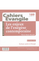 Cahier evangile numero 189 les enjeux de l'exegesecontemporain