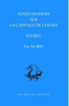 Notes diverses sur la capitale de l'ouest