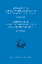 Mémoire sur les royaumes indigènes des terres d'occident