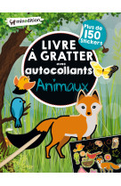 Livre à gratter avec autocollants  - animaux