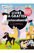 Livre à gratter avec autocollants - licornes