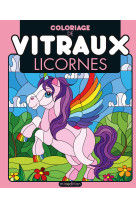 Coloriage de vitraux - licornes