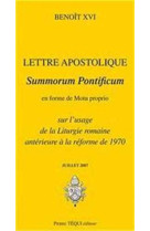 Sur l'usage de la liturgie romaine antérieure à la réforme de 1970 - summorum pontificum