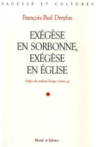 Exegese en sorbonne exegese en eglise