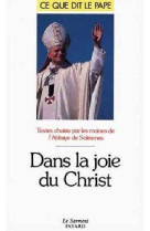 Dans la joie du christ