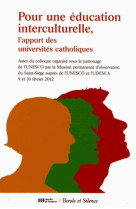 Pour une education interculturelle l apport des universites