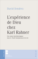 L'experience de dieu chez karl rahner