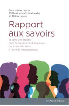 Rapport aux savoirs et sens des études dans l'enseignement supérieur pour des étudiants à l'échelle internationale