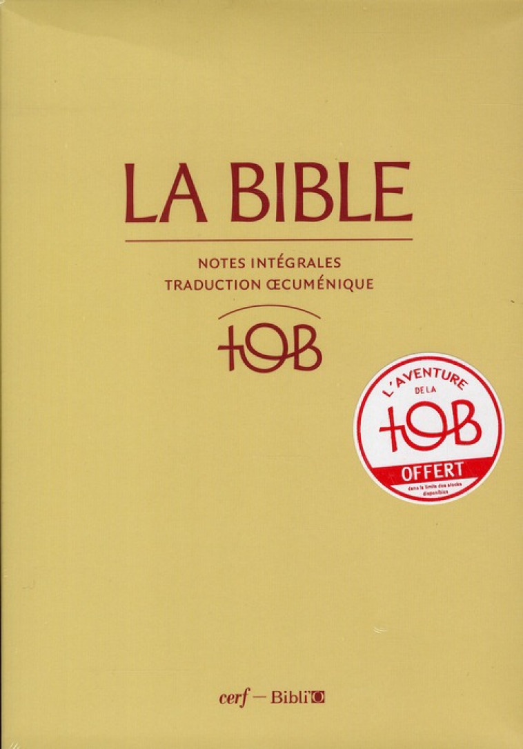 LA BIBLE TOB A NOTES INTEGRALES - COLLECTIF - AMIS BIBL LYON