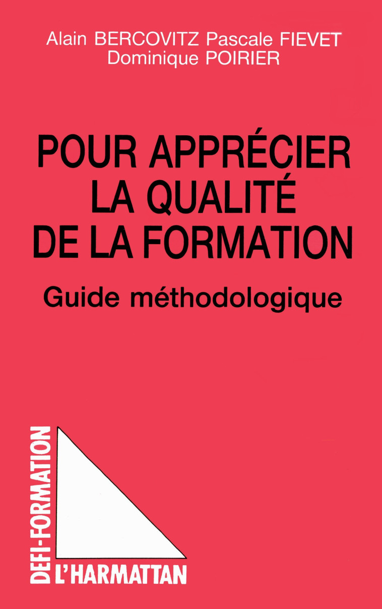 Pour apprécier la qualité de la formation - BERCOVITZ/FIEVET/POI - L'HARMATTAN