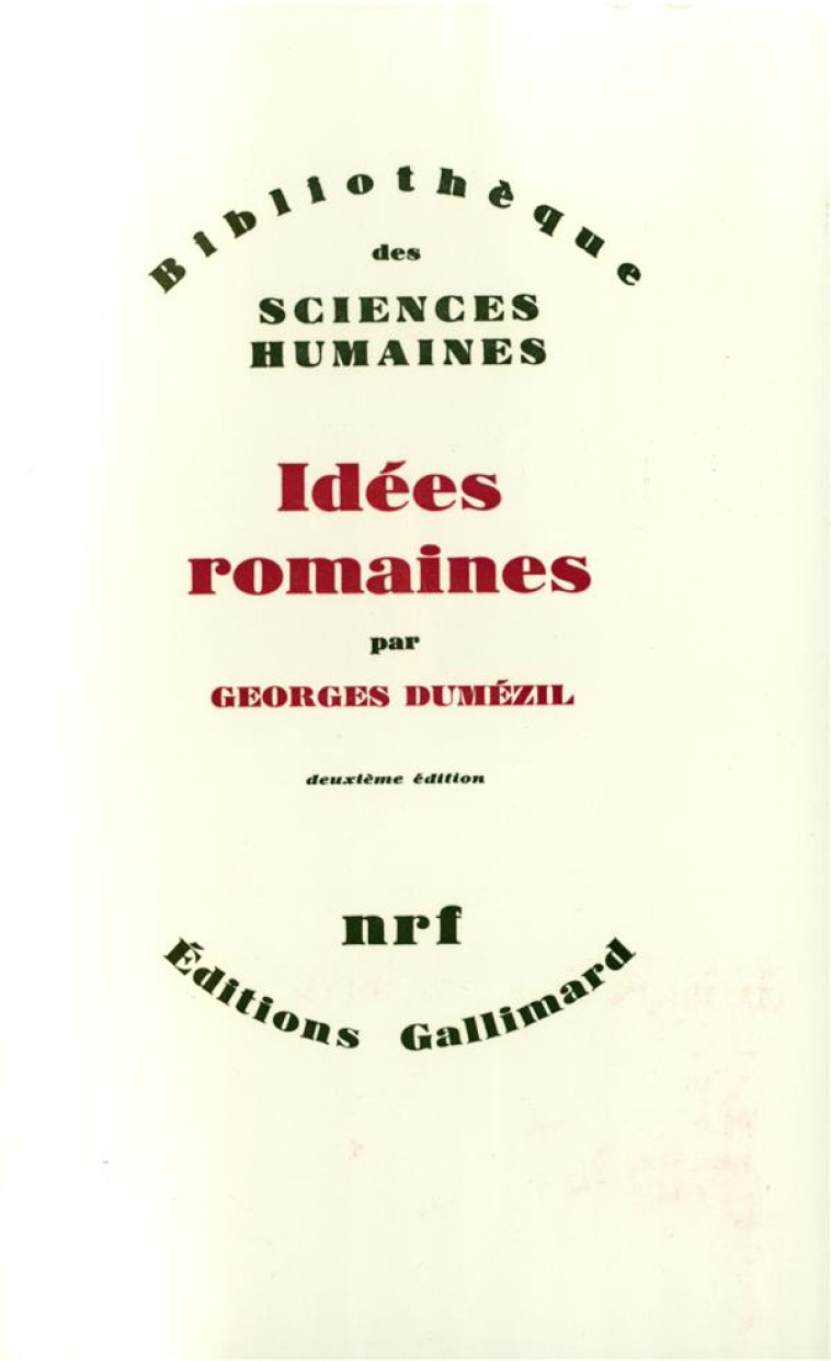 IDEES ROMAINES - DUMEZIL GEORGES - GALLIMARD