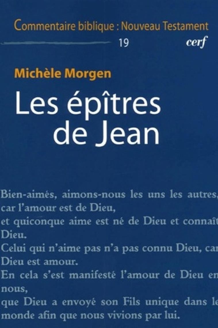 LES EPITRES DE JEAN - MORGEN MICHELE - CERF