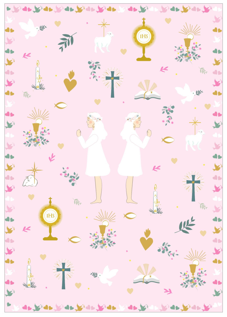 PLANCHE DE STICKERS FILLE (COMMUNION, PROFESSION DE FOI ET CONFIRMATION) - Gabrielle WIEHE - IMAGES CHRETI