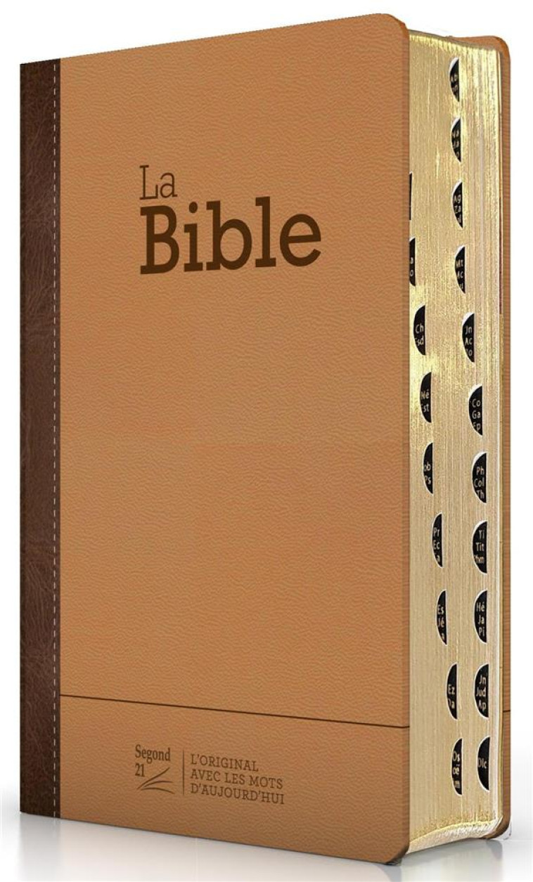 BIBLE SEGOND 21 COMPACTE (PREMIUM STYLE) - DUO CUIR PRALINE-CHOCOLAT - COUVERTURE SEMI-RIGIDE, TRANC - SEGOND 21 - MAISON BIBLE