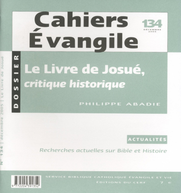 CE-134. LE LIVRE DE JOSUÉ - Abadie Philippe, ABADIE PHILIPPE  - CERF