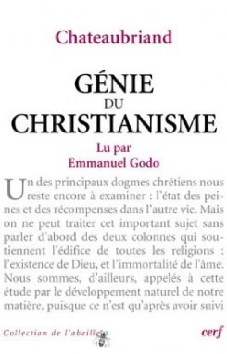 CHATEAUBRIAND : GENIE DU CHRISTIANISME - Godo Emmanuel, GODO EMMANUEL  - CERF