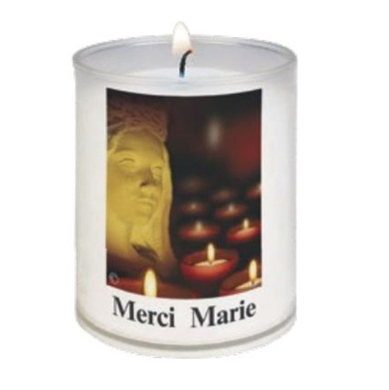 Veilleuse diamètre 50 mm - H 65 mm - Merci Marie - XXX - CIERGE SUD EST