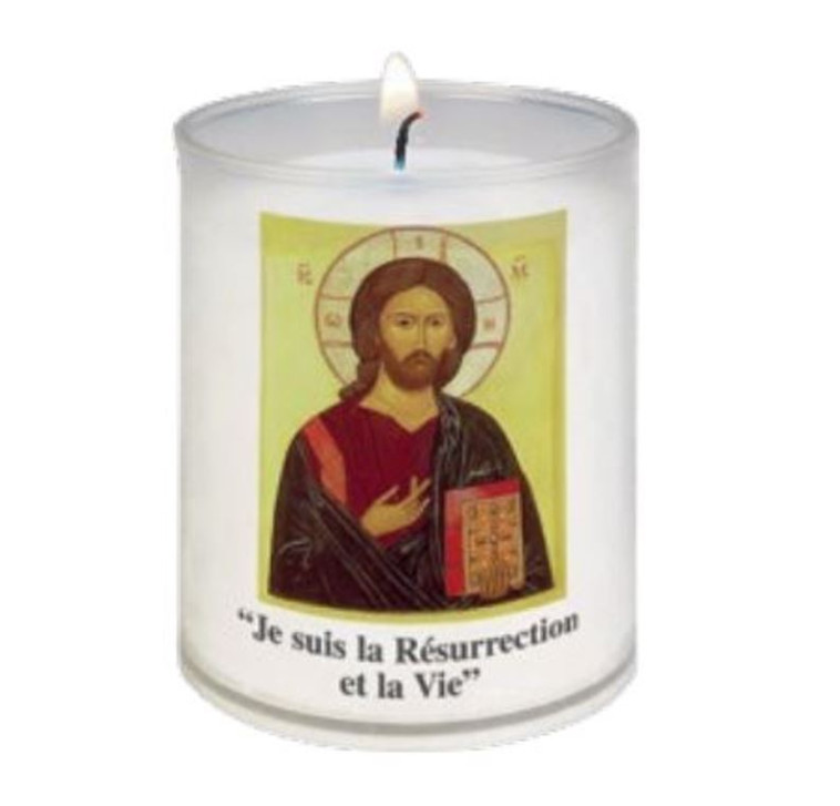 Veilleuse diamètre 50 mm - H 65 mm - Christ Pantocrator - XXX - CIERGE SUD EST