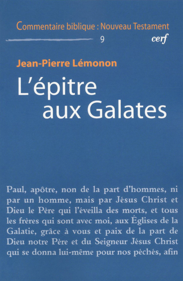 L'EPITRE AUX GALATES - Lémonon Jean-Pierre, LEMONON JEAN-PIERRE  - CERF