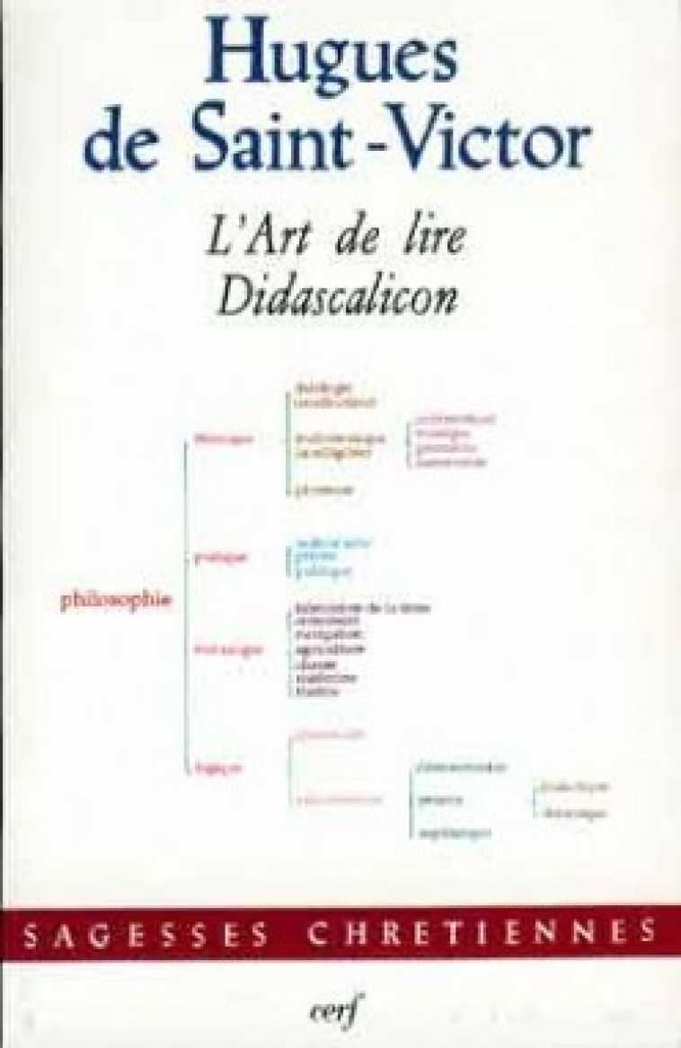 L'ART DE LIRE. DIDASCALICON - Hugues de Saint-Victor Hugues de Saint-Victor, Hugues de Saint-Victor , HUGUES SAINT-VICTOR  - CERF