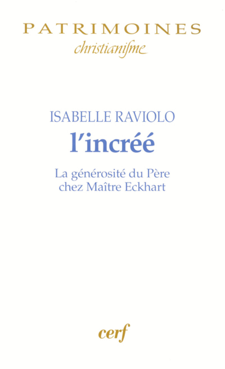 L'INCRÉÉ - Raviolo Isabelle, RAVIOLO ISABELLE  - CERF