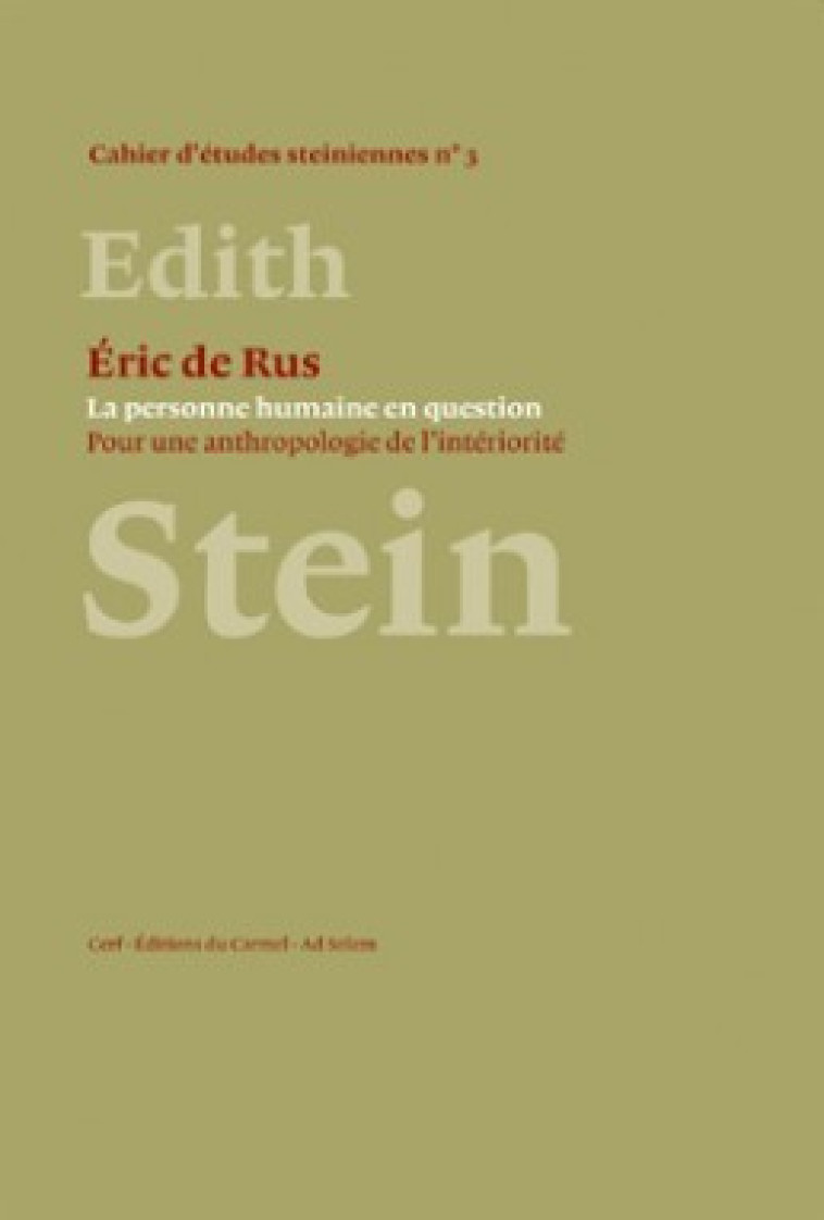 LA PERSONNE HUMAINE EN QUESTION - Rus Éric de, RUS ERIC DE  - CERF