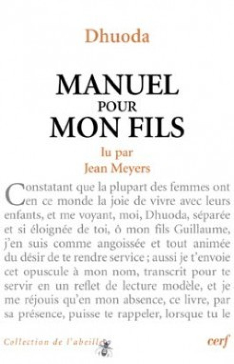 DHUODA - MANUEL POUR MON FILS - Meyers Jean, MEYERS JEAN  - CERF