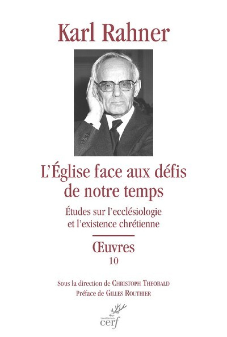 L'EGLISE FACE AUX DÉFIS DE NOTRE TEMPS - Rahner Karl, RAHNER KARL  - CERF