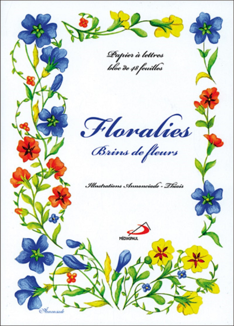 PAPIER A LETTRES FLORALIES BRINS BPL14 -  MONASTERE DE L'ANNONCIADE - MEDIASPAUL