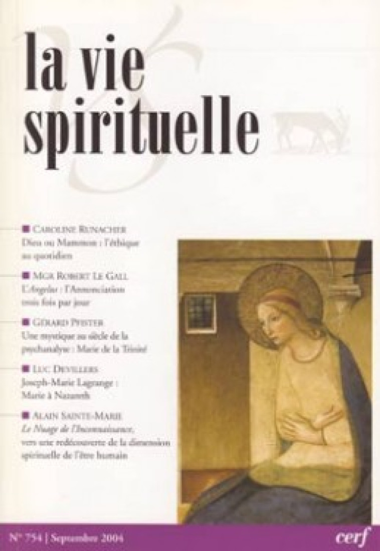 La Vie Spirituelle numéro 754 Septembre 2004 - Collectif Collectif - CERF