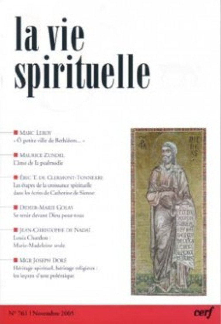 La Vie Spirituelle n° 761 - Collectif Collectif - CERF