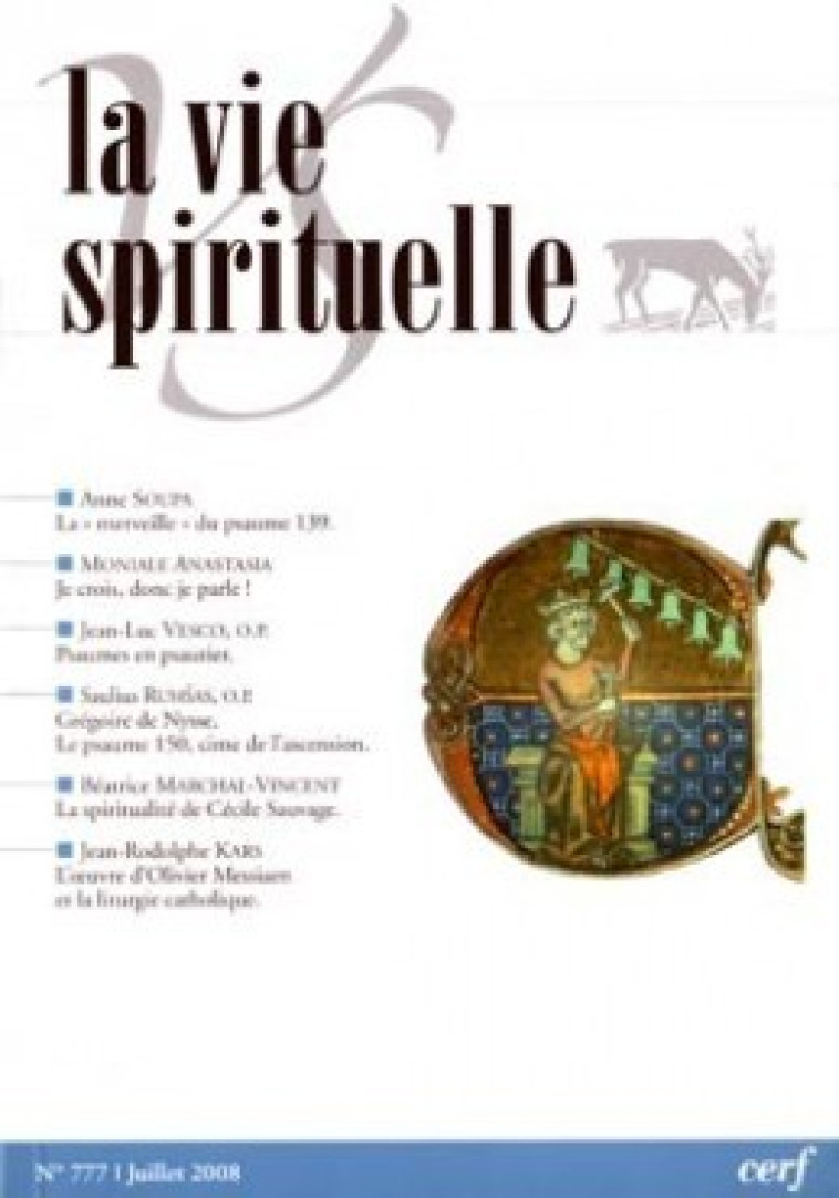 La Vie Spirituelle n° 777 - Collectif Collectif - CERF