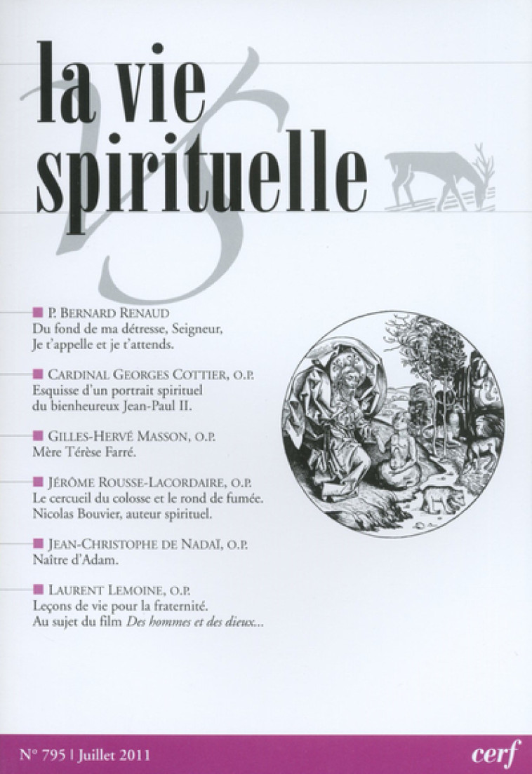 La Vie Spirituelle n° 795 - Collectif Collectif - CERF