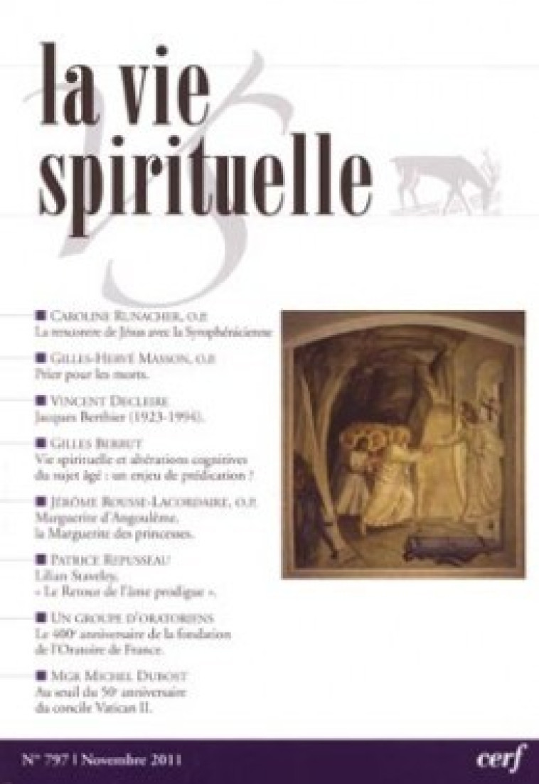 La Vie Spirituelle n° 797 - Collectif Collectif - CERF