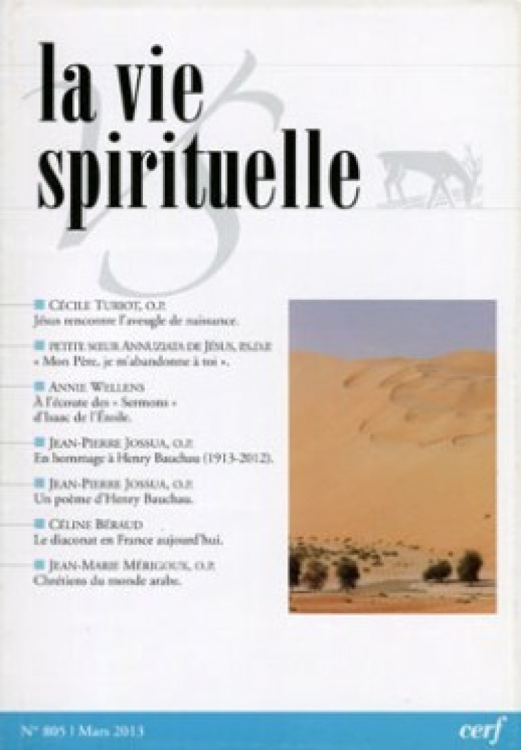 La Vie Spirituelle n° 805 - Collectif Collectif - CERF