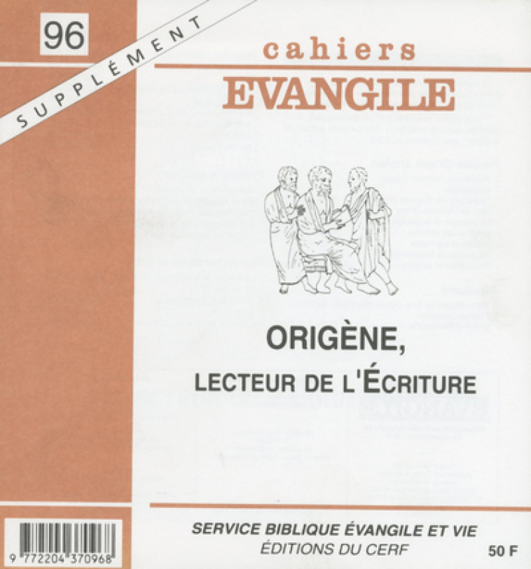 SCE-96 ORIGÈNE, LECTEUR DE L'ÉCRITURE - Lucile Villey,  VILLEY LUCILE - CERF