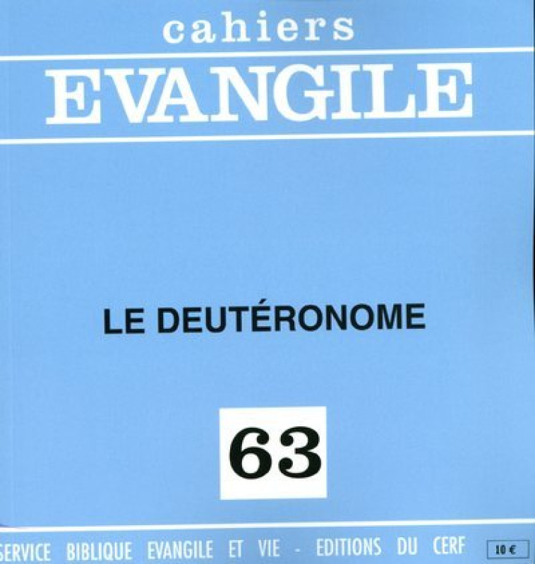 CE-63. LE DEUTÉRONOME - Félix Garcia Lopez,  GARCIA LOPEZ FELIX - CERF