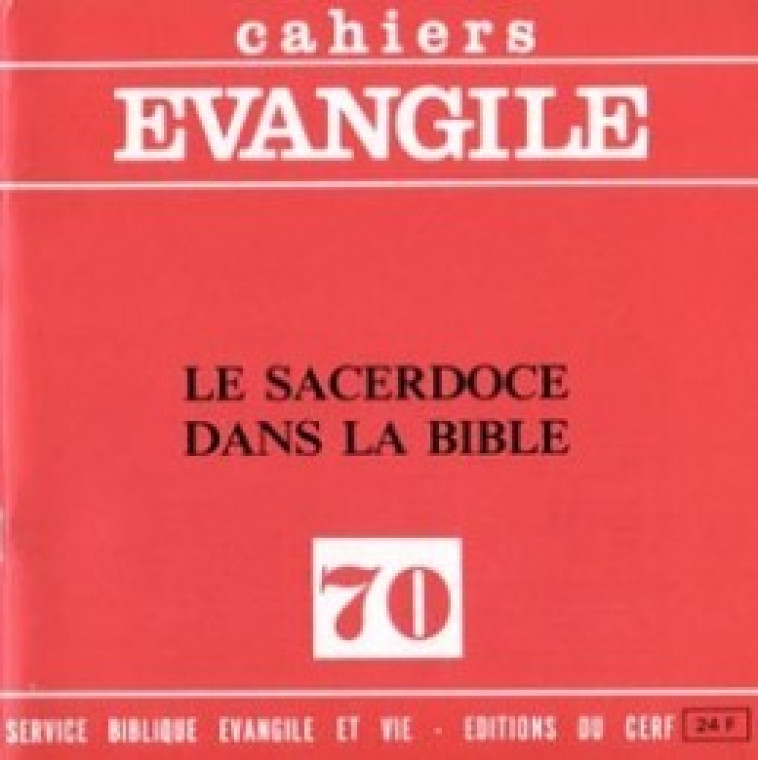 CE-70. Le sacerdoce dans la Bible - Joseph Auneau - CERF