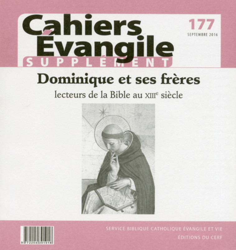 CAHIERS EVANGILE - NUMERO 177 DOMINIQUE ET SES FRERES - Collectif Cahiers évangiles Collectif Cahiers évangiles,  Col cahiers evang.,  Collectif Cahiers évangiles,  COL CAHIERS EVANGILE - CERF