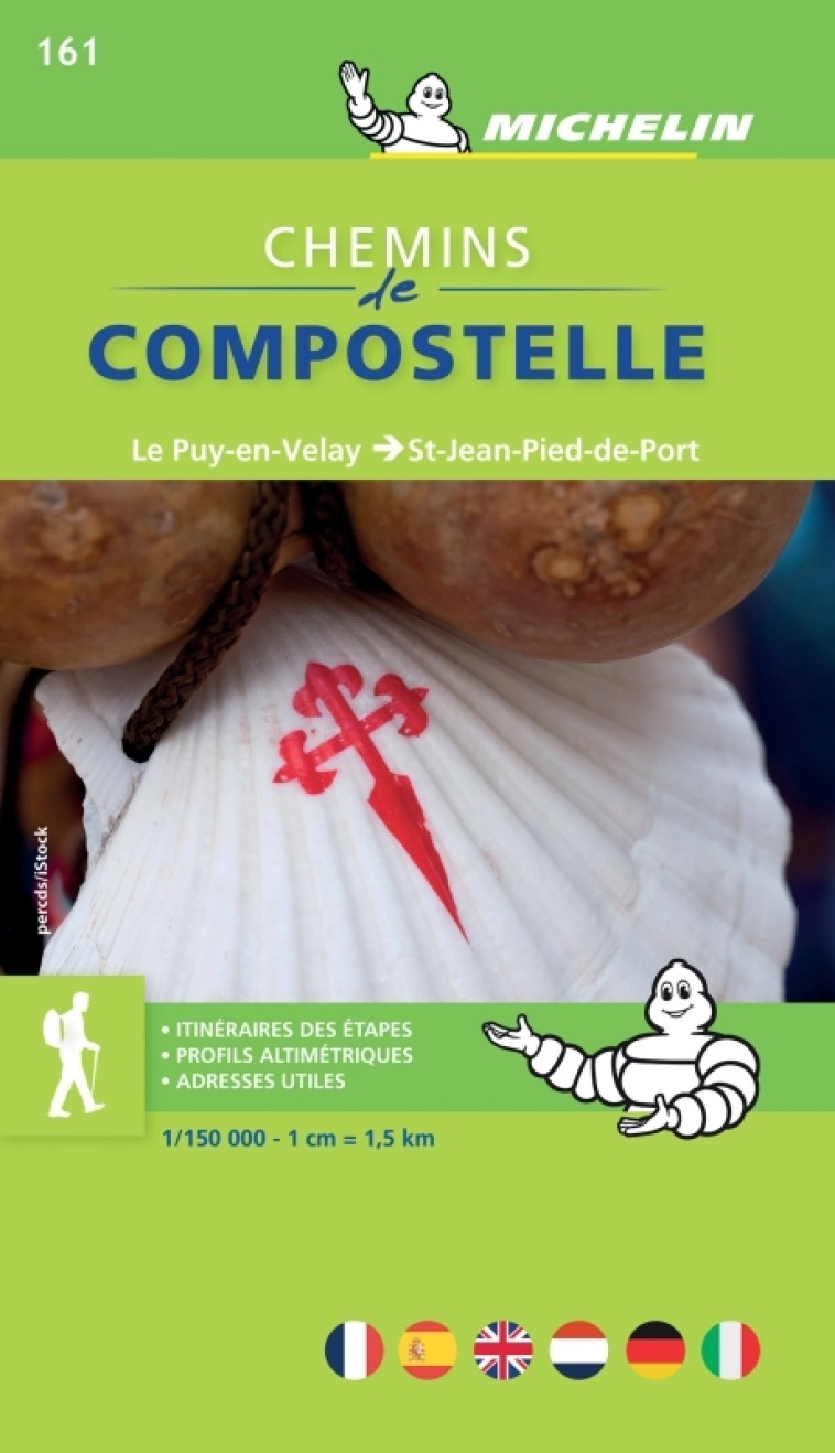 Carte Chemins de Compostelle / Le Puy-en-Velay - St-Jean-Pied-de-Port - XXX - MICHELIN