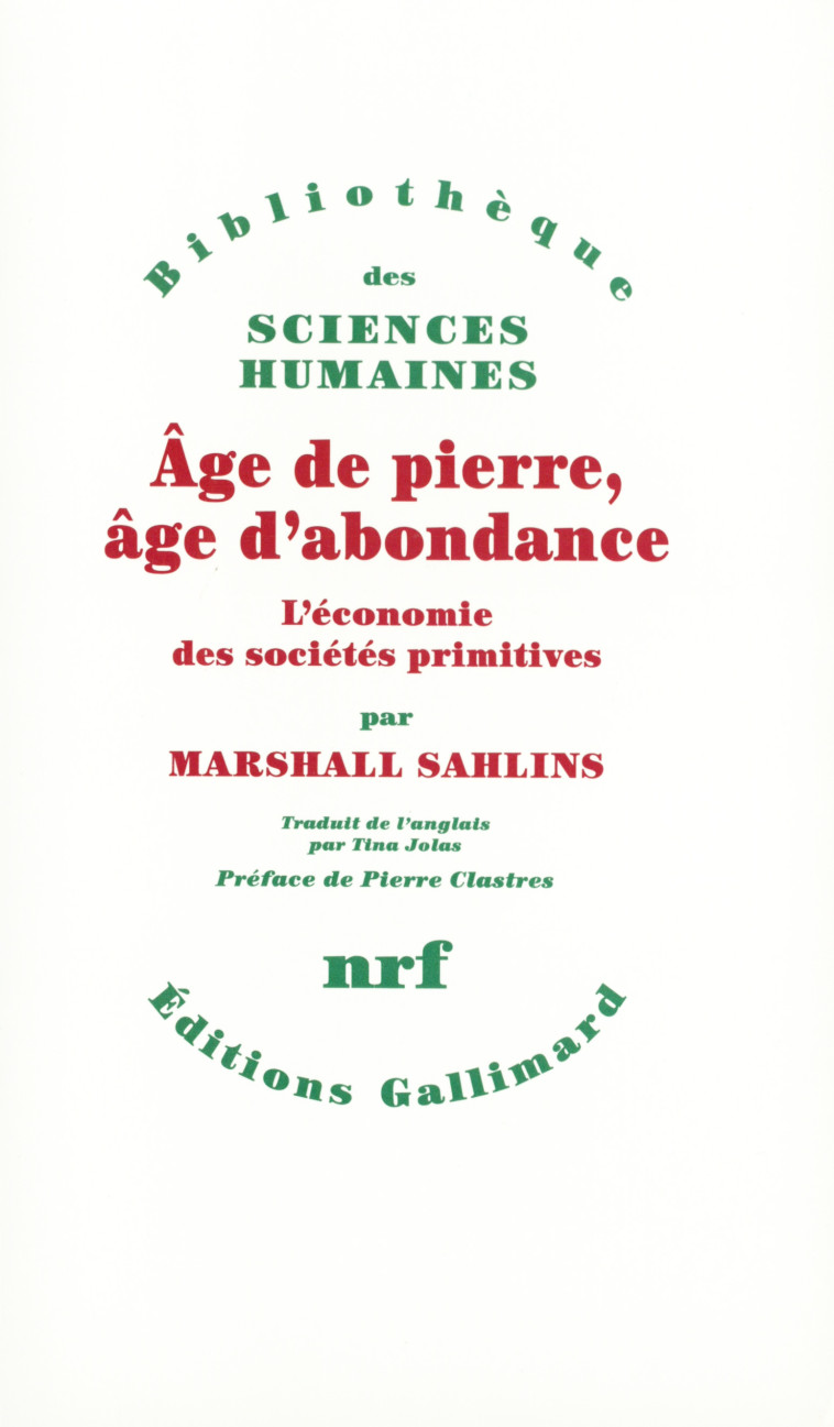 AGE DE PIERRE AGE D'ABONDANCE - SAHLINS M - GALLIMARD